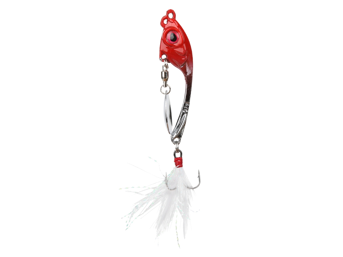 2026rebe-señuelo Artificial De Pesca Zinc Rotatorio Con Pluma Y Lentejuelas Lifelike Para Pesca Red