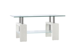 Mesa de centro moderna de 2 niveles en vidrio y madera PRIME KANG