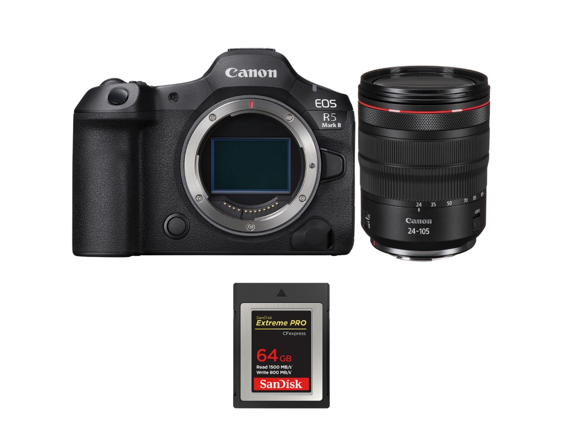 Canon Eos R5 Mark Ii + Rf 24-105mm F/4 L Is Usm + 1 Sandisk 64gb Extreme Pro Cfexpress Type B + Ebook “20 Consejos Para Fotos Que Impactan”