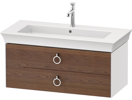DURAVIT White Tulip, mueble de baño colgado en la pared, ancho 984 x fondo 458mm, con 2 cajones, con tirador, WT43520