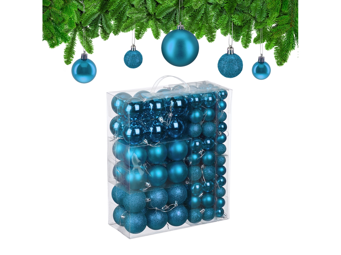 Relaxdays Bolas De Natal, Conjunto De 138, Plástico, Brilhantes, Mate, Decoração Festiva, Escolha De Cores