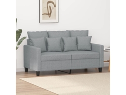 Sofá De 2 Plazas De Tela Gris Claro 120 Cm