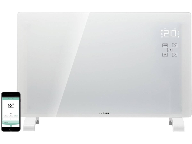 Create Warm Crystal 2000w convector de cristal wifi blanco pantalla led 2 potencias everwarm gph2000 2000