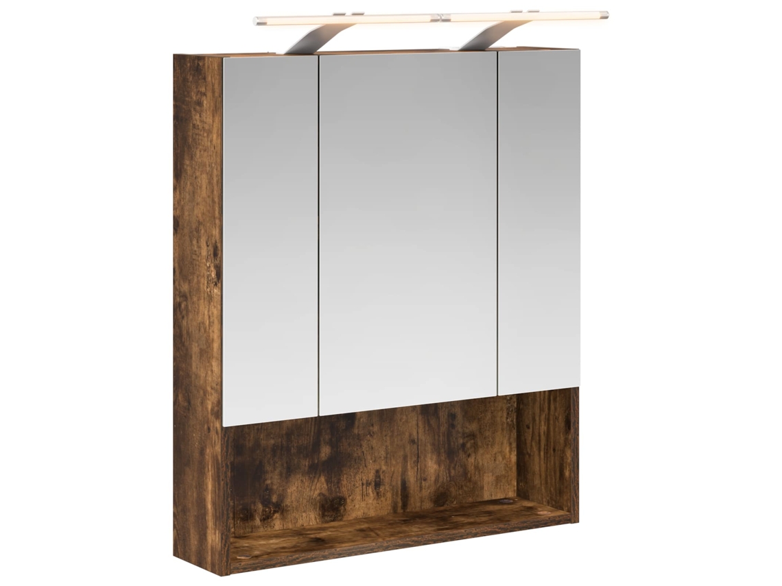 Maison Exclusive - Armario Con Espejo De Baño Roble Ahumado 60 X 14.5 X 70 Cm