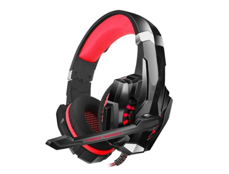 Auriculares estéreo para juegos, para Ps4, controlador de Pc, auriculares con ruido sobre la oreja, con micrófono, luz Led, graves, envolvente, roj...