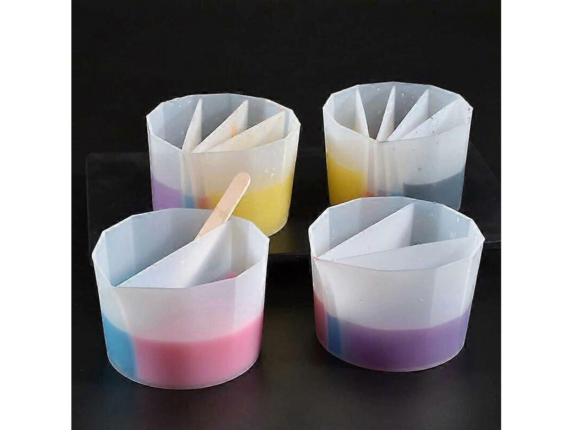 Taza Dividida De Silicona Reutilizable Para Pintura Acrílica Con 2/3/4/5 Cámaras Para Diy Y Manualidades