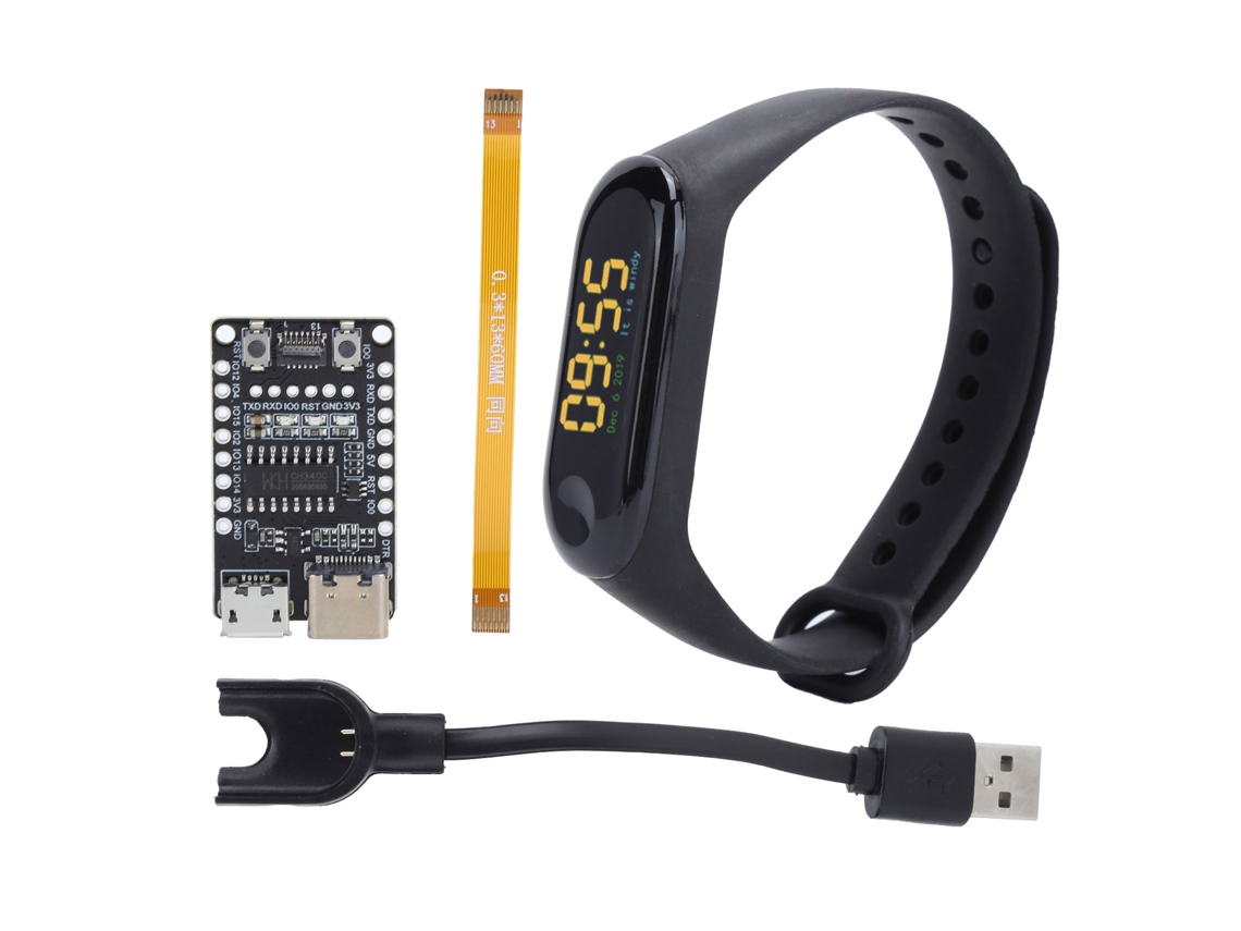 Mali pulseira Inteligente Diy Programável com Tela Ips Colorida de 0.96 Polegadas e Placa de Expansão