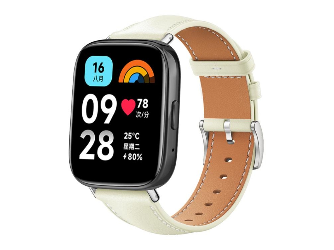 Correa para Redmi Watch 3 Active / Lite - Piel negra - Cabeza plana - Textura de tiburón (20 mm)