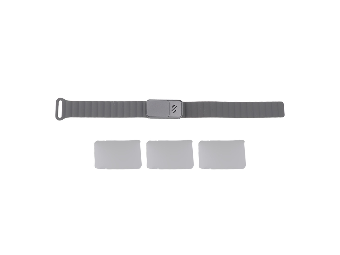 Pulsera Difusora De Aceites Esenciales De Aleación De Aluminio Color Plata Oscuro Con Cierre Magnético Y 3 Aspas Aromáticas.