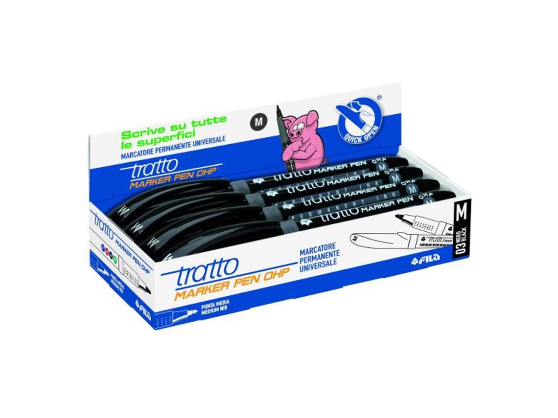 TRATTO 806703 Marcador 8 Piezas Negro