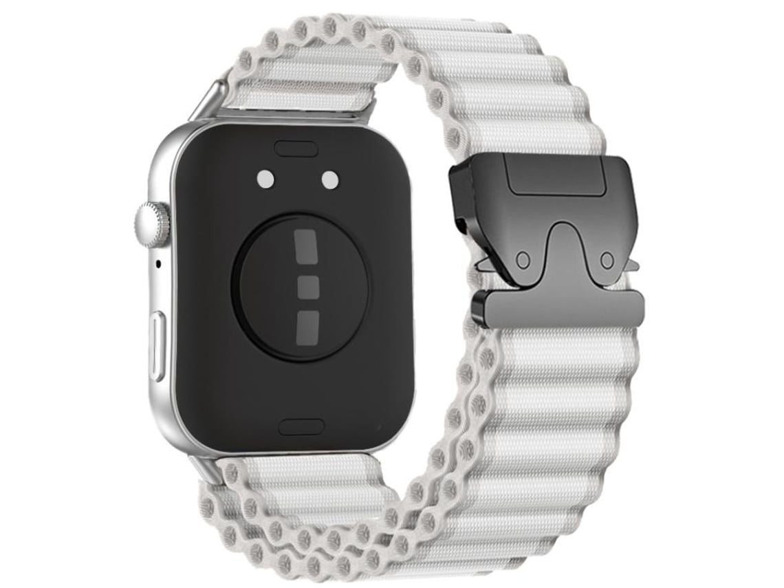Pulsera para Huawei Watch Fit 4 Pro / Fit 4 / Fit 3 - Deportiva todoterreno - Hebilla de paracaídas, blanca + hebilla negra