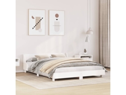 Estructura De Cama Sin Colchón Madera Maciza Blanca 120x190 Cm