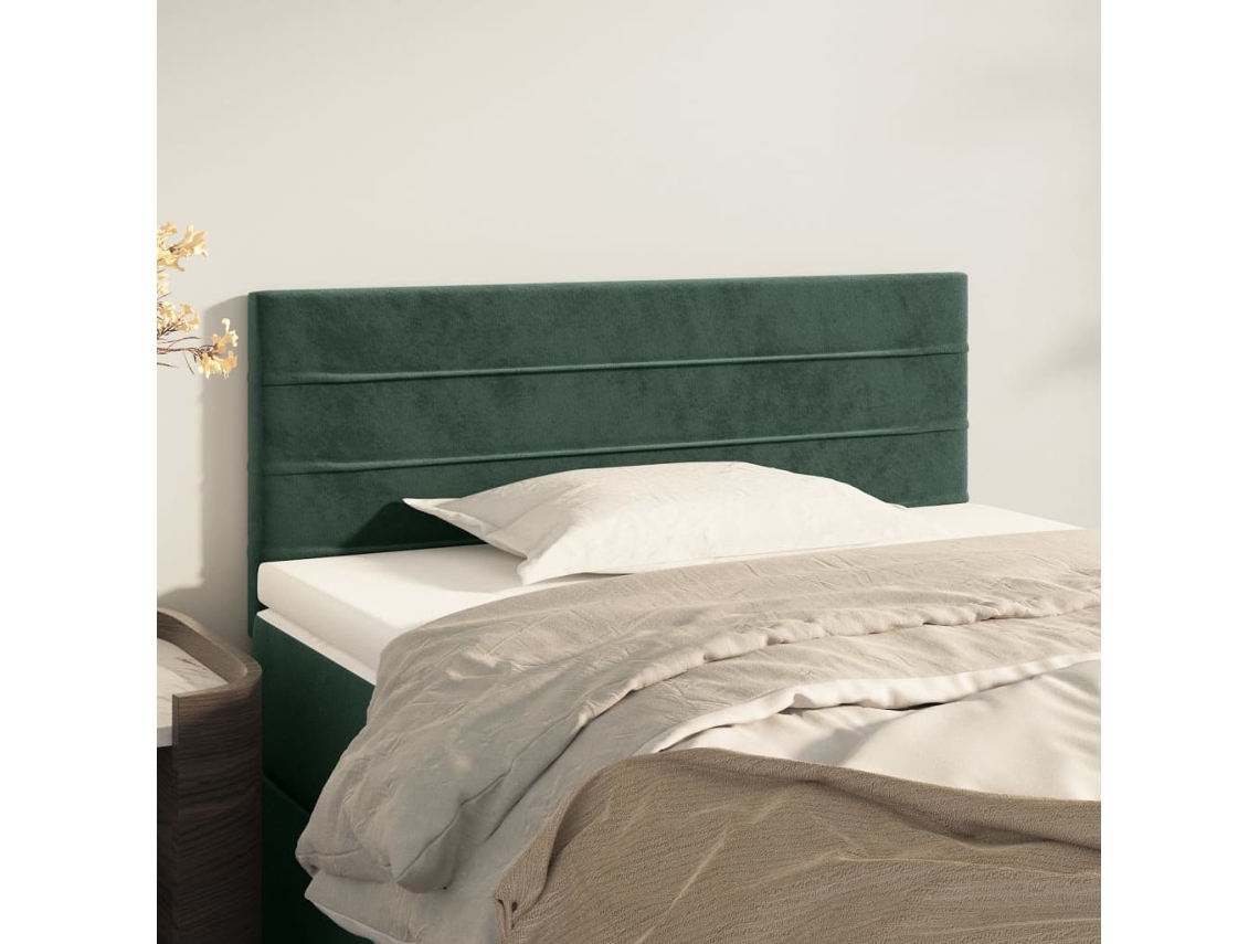 Cabecero De Terciopelo Verde Oscuro 100x5x78/88 Cm