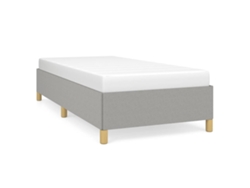 Estructura de cama sin colchón tela gris claro 90x200 cm