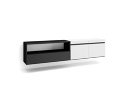 Mueble TV Televisión 200x45x35cm Para TV hasta 80 Colgado Suspendido Blanco y negro