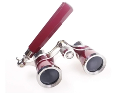 Binoculares de carreras de caballos 3 x 25 con correa y kit de accesorios Bestvite para mujer (rojo)