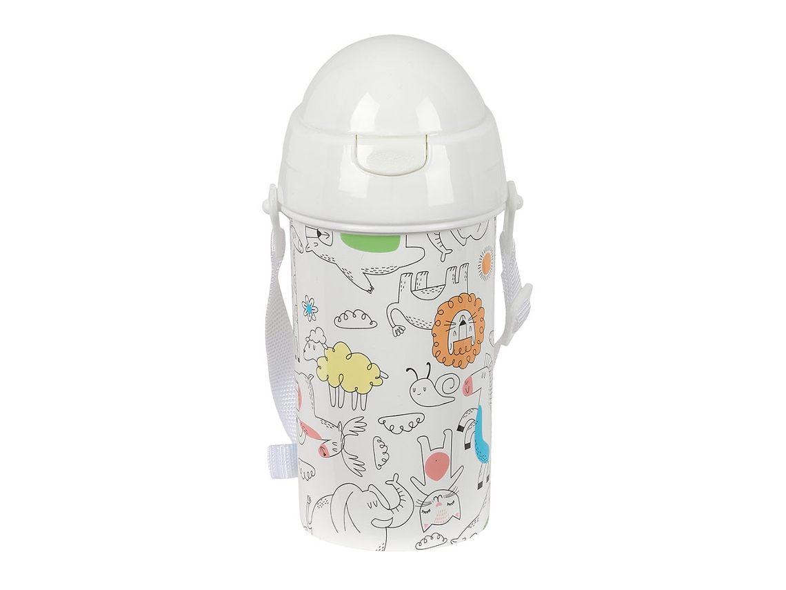 Botella Safta Zoo 500 ml Apertura automática con pajita 342491899