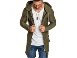 2026-12814-chaqueta De Invierno Para Hombre Con Capucha Cremallera Manga Larga Sudadera Slim Fit Xl Verde Ejército