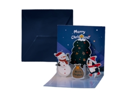 Tarjeta navideña desplegable en 3D con coches navideños, tarjetas de fiesta y regalos navideños. JEIIBRZUI