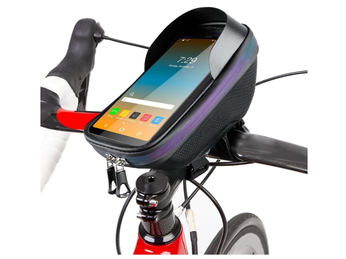 USHION Bolsa impermeable para manillar de bicicleta con soporte para teléfono.