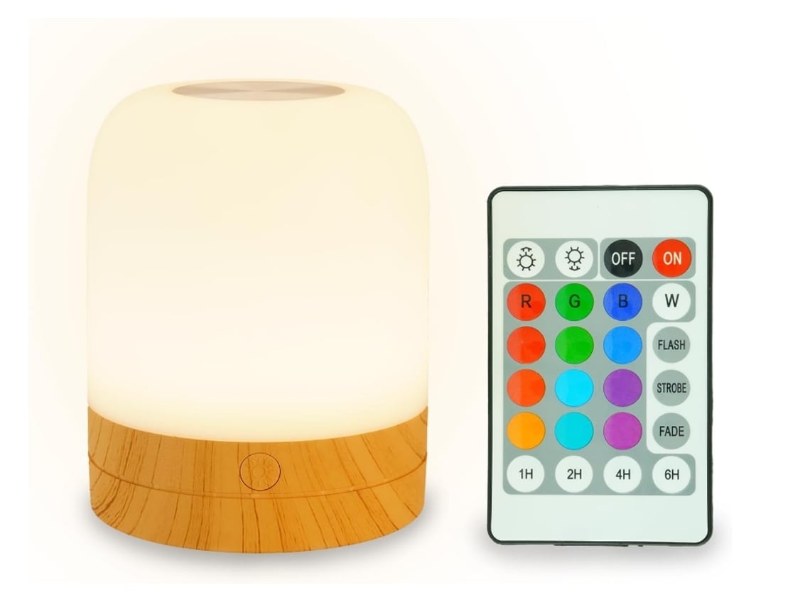 Lámpara táctil de noche con control remoto, 7 colores intermitentes, apagado con temporizador, luz ambiental RGB, regalo navideño Vledary