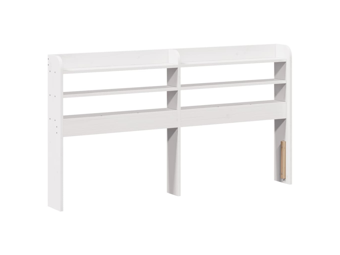 Maison Exclusive - Cabecero De Cama Con Estantes Madera Maciza Pino Blanco 140 Cm