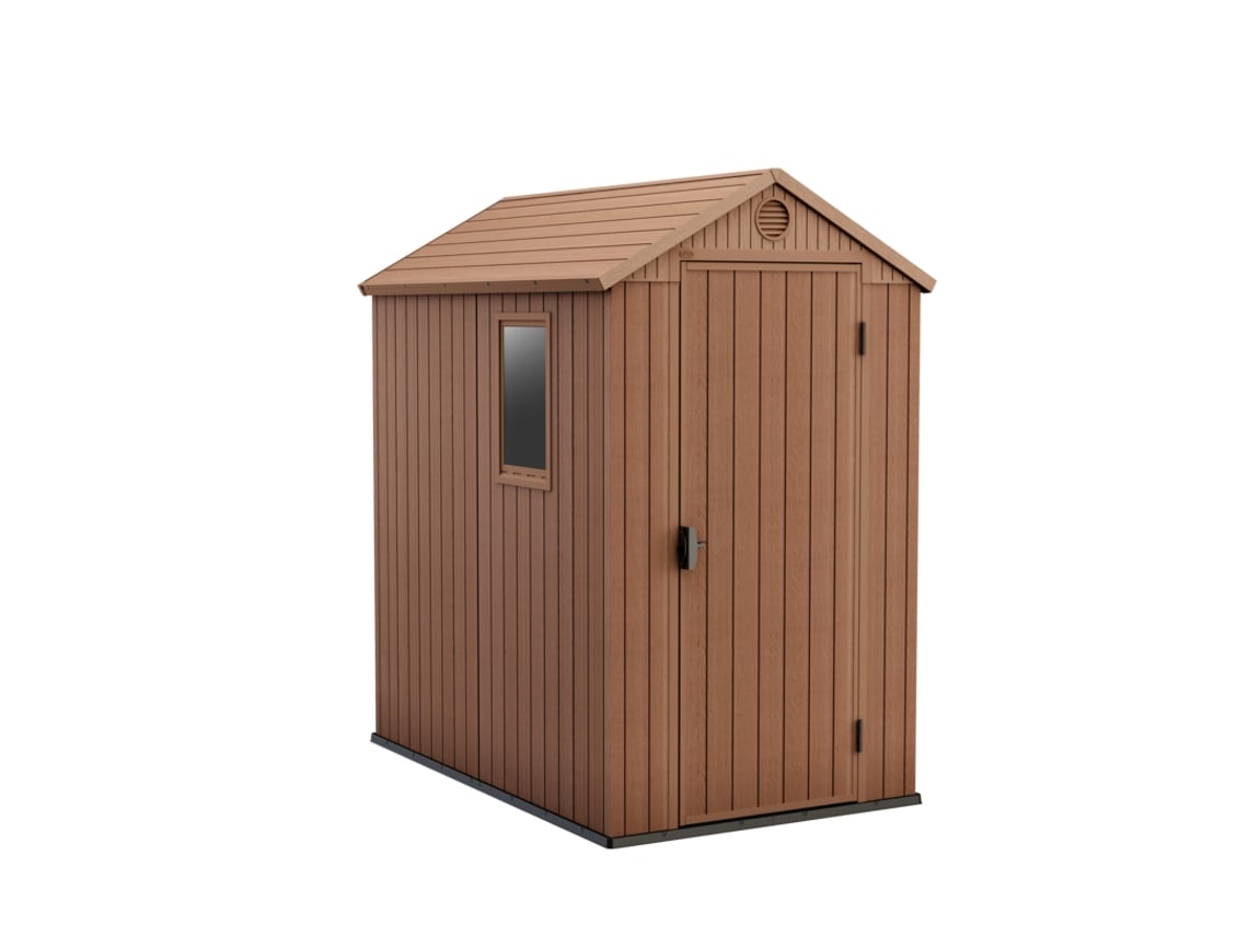 Caseta de Jardín de Resina KETER Darwin 4*6 En El (De Almacenamiento - Shed Building - Almacenamiento de Troncos - Acero Metal Madera -