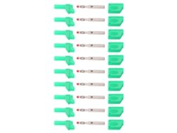10 Unidades De Conectores Banana Aislados De 4 Mm Con Collar Completo, Cobre Puro, Chapados En Oro, Para Pruebas Electrónicas, 22.160 Verde