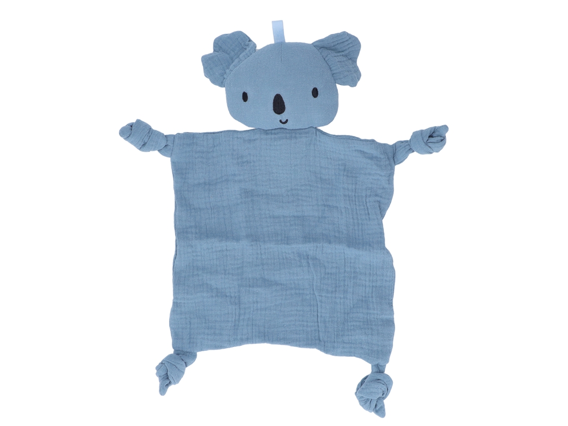 Manta De Seguridad Para Bebé, Algodón Suave, Con Cascabel, Nudo Para La Dentición, Lavable, Azul, De 0 A 3 Años.