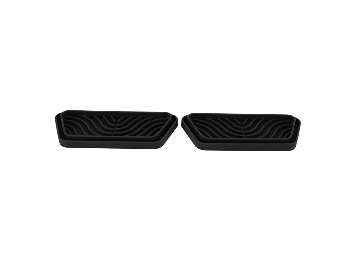 2 Bandejas De Silicona Antigoteo Para Refrigeradores Ge Y Samsung (color Negro)