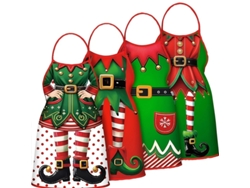 Conjunto de 4 delantales navideños divertidos, 52 x 72 cm, Digitallab