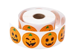 Rollos De 500 Pegatinas De Calabaza Para Halloween, Diseños Lindos De Caras Redondas, Decoración Festiva Versátil