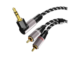 Cable Transparente Trenzado De Alta Fidelidad De 3,5 Mm A 2rca Para Sistemas De Cine En Casa.