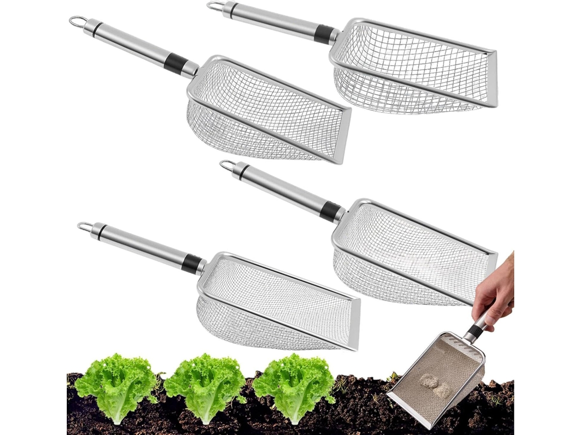Tamiz De Tierra De Acero Inoxidable Para Jardinería - Con Malla - Hecho De