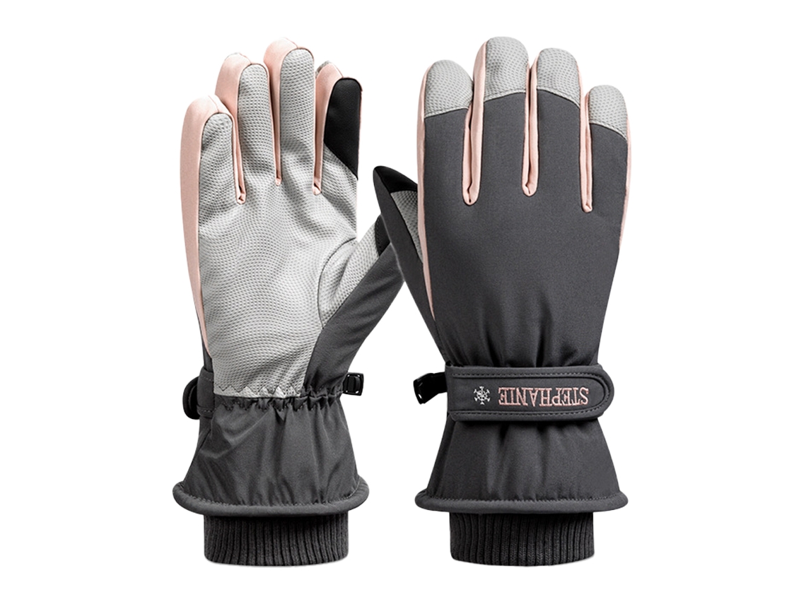 Guantes de esquí para mujer, guantes de invierno impermeables, guantes de nieve con pantalla táctil