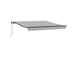Toldo retráctil gris claro de 350x250 cm, poliéster y acero HARLANV1