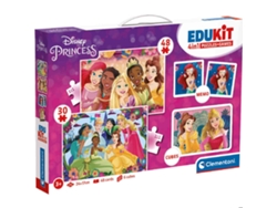 Edukit - Princesas Disney - Set De Aprendizaje 4 En 1 - 2 Rompecabezas, 1 Juego De Memoria, 1 Juego De 6 Cubos