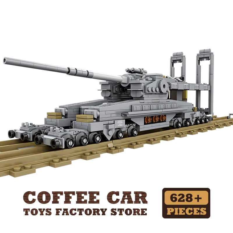Bloques de armas ferroviarias - Cañones militares - Bloques de construcción - Tanques de armas del ejército - Juguetes para niños