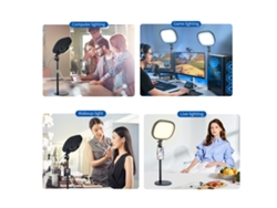 Rebe-luz De Relleno Led Para Streaming En Vivo, Video Conferencia Y Selfie Con Luz Suave