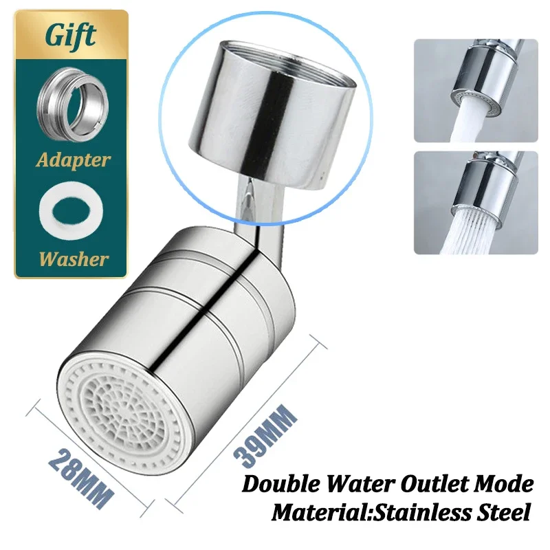Aireador universal antisalpicaduras (modo dual) para grifo de cocina de 720°