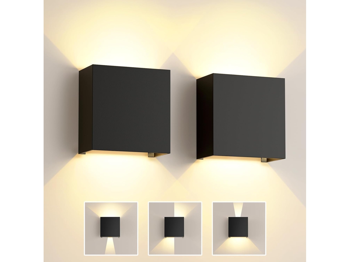 Aplique de pared LED para interiores, ángulo de luz ajustable, luz blanca cálida 3000k PRIME KANG (juego de 2)