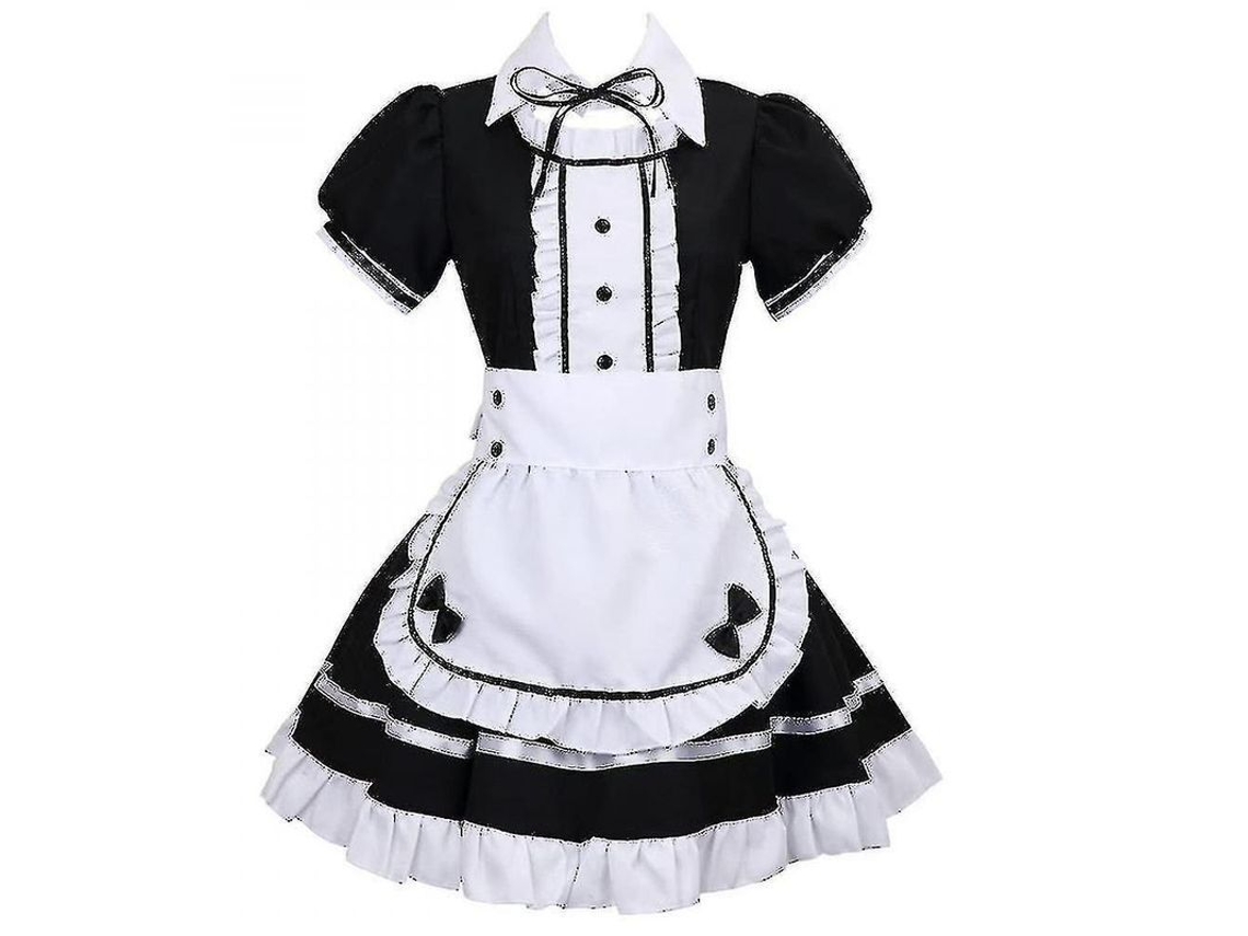 Traje De Camarera Francesa Lolita Vestido Cosplay Anime Para Mujer Fiesta Halloween Talla Lbfxlblack Xl Negro