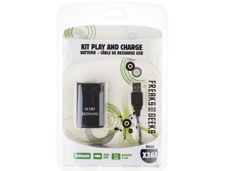 Cable de Batería 3600Mah Negro para Xbox 360