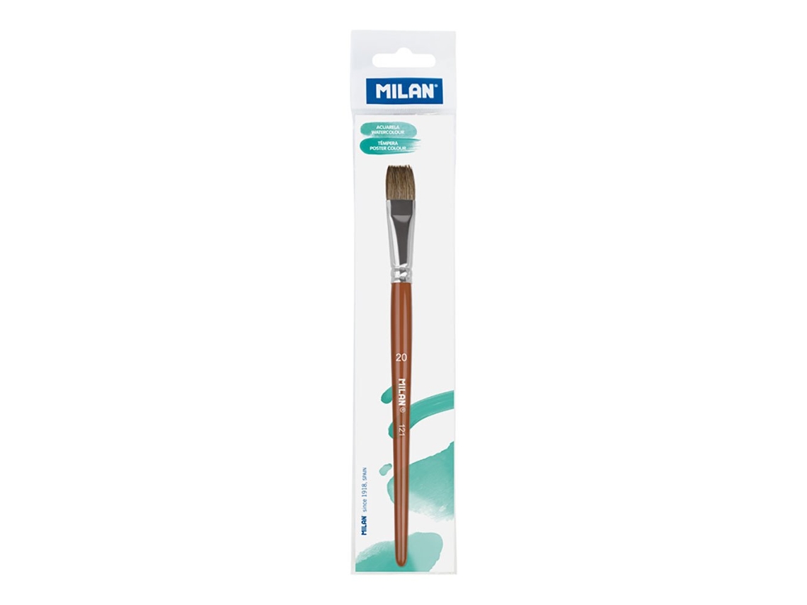 Pincel Escolar Plano Polybagr S Serie 121 Não. 20 Castanhomilan