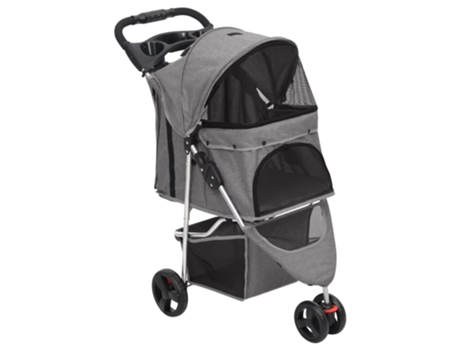 Cochecito para perros plegable tela oxford gris 80x46x98 cm VIDAXL