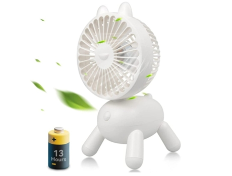 Mini ventilador Ventilador de escritorio oscilante pequeño de 8 pulgadas Mini ventilador portátil recargable de 3 velocidades con BISBISOUS blanco