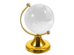 Globo Cristal Miniatura Decorativo Con Base Dorado 6.5cm Para Hogar Oficina Coleccionistas 6,50x4,00x4,00cm Dorado