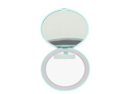Espejo De Maquillaje Led De 3,5 Pulgadas Con Doble Cara, Aumento De 1x, Aumento De 10x, Batería Interna, Color Verde, Para El Hogar Y Los Viajes.