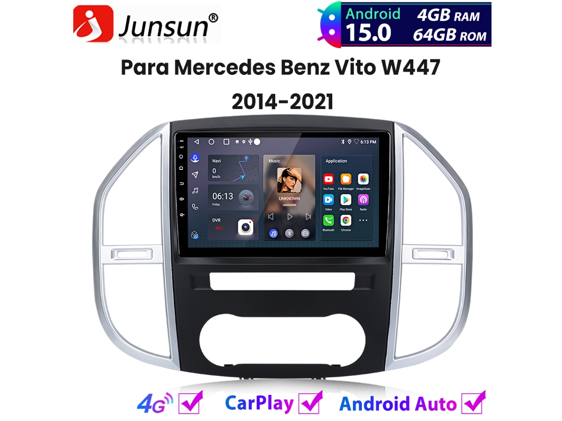 Autorradio Junsun Android 15 Carplay Para Mercedes Benz Vito W447 2014-2021 Gps Navi Bt Wifi 4+64gb 8-core V1pro