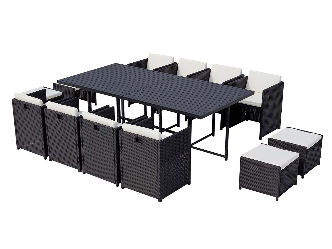Conjunto de Cenar Exterior CONCEPT U Sunset (Negro y Blanco - Aluminio - 235x115x74 cm)